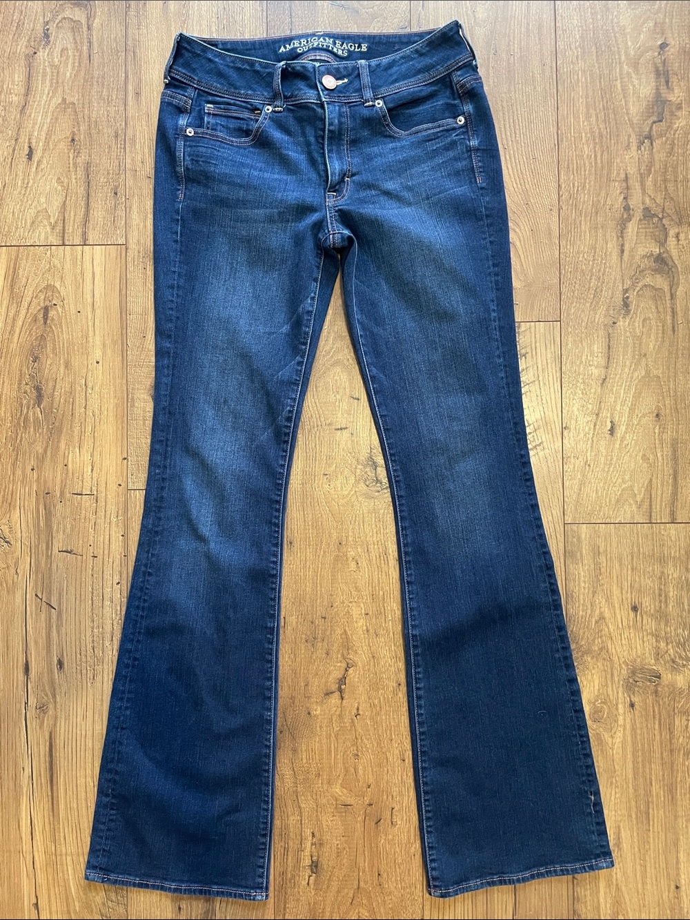 American Eagle Outfitters Dark Blue Wide Leg Jeans